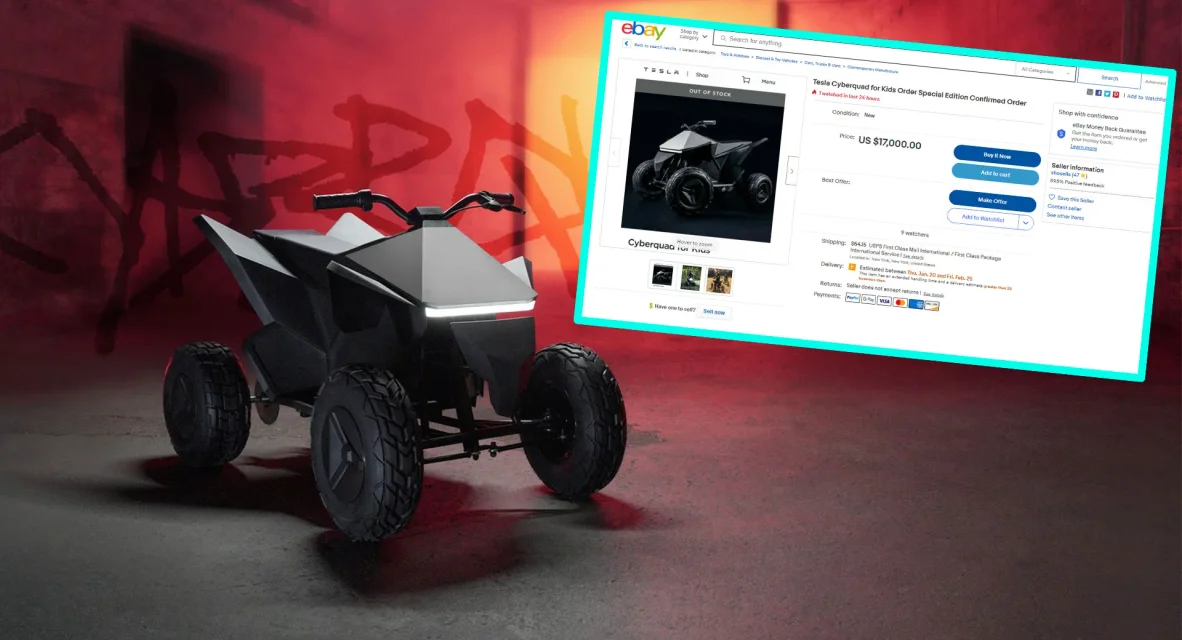 Спекулянти перепродують дитячі квадроцикли Tesla Cyberquad майже вдесятеро дорожче