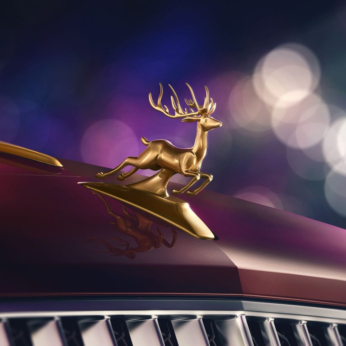 Роскошный седан с фигуркой оленя на капоте: Bentley Flying Spur Reindeer  Eight