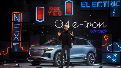 Женевский автосалон: электрический кроссовер Audi Q4 e-Tron показался на публике вместе с концептом e-tron GT