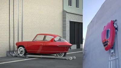 Эстонский ретро электромобиль может парковаться на стене: фото