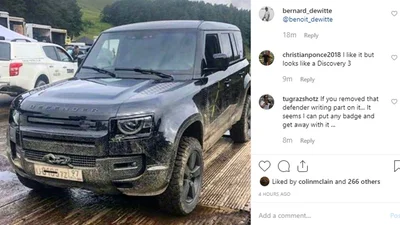 Нове покоління Land Rover Defender упіймали без камуфляжу на знімальному майданчику "Джеймса Бонда"