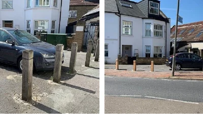 "Героя парковки" замурували прямо посеред вулиці (фото)