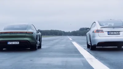 Це відео – остаточна відповідь на питання котрий електрокар швидший на 402 метрах: Porsche Taycan Turbo S чи Tesla Model S P100D