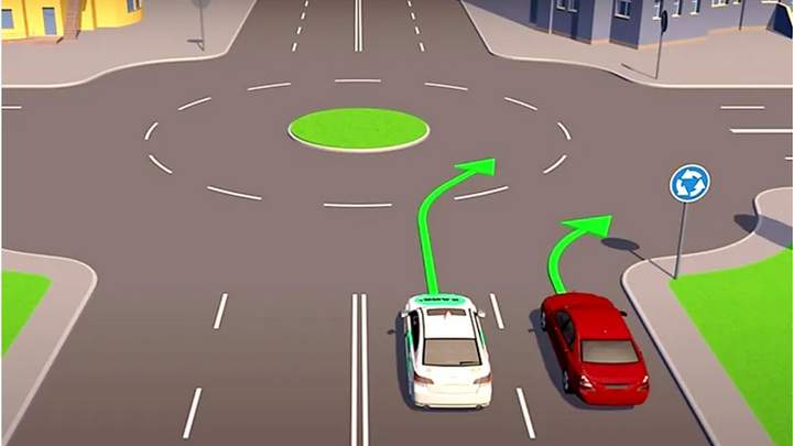 Нужно ли включать поворотник на перекрестке с круговым движением 1