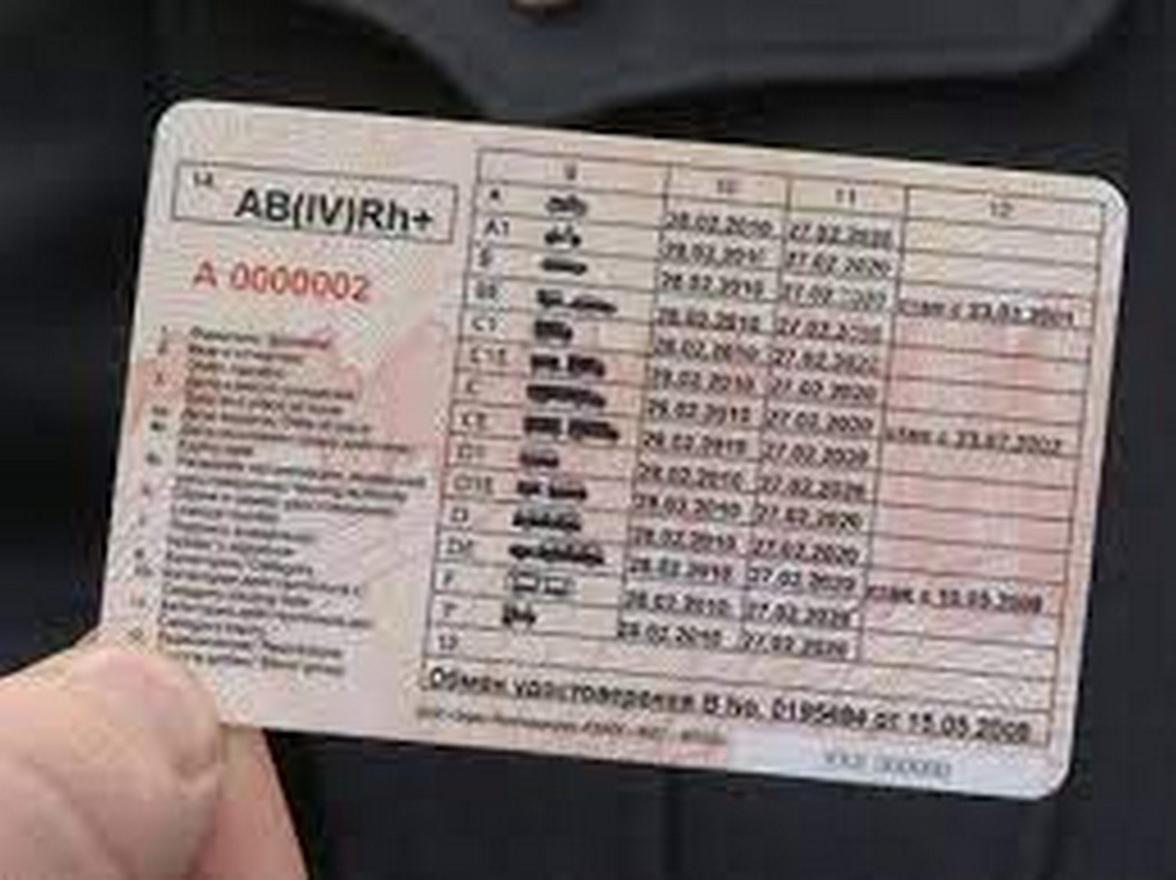 Приднестровские водительские права
