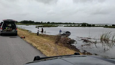 Водій Honda Fit втопив своє авто у річці через великого алігатора  - Auto24