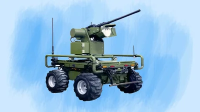 МО Украины кодифицировало колесный робот D-21-12R с пулеметным модулем - Auto24